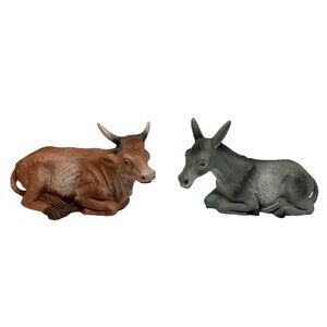 Vintage Nativity Animals Italy Cow Donkey Christmas Decoration Religious Holiday